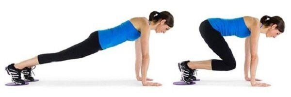 Knee tuck as slider exercises