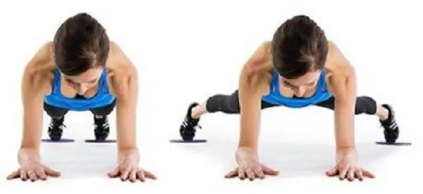 Plank Jack as slider exercises