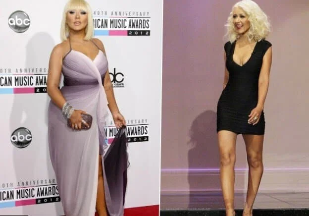 christina aguilera, celebrity weight loss